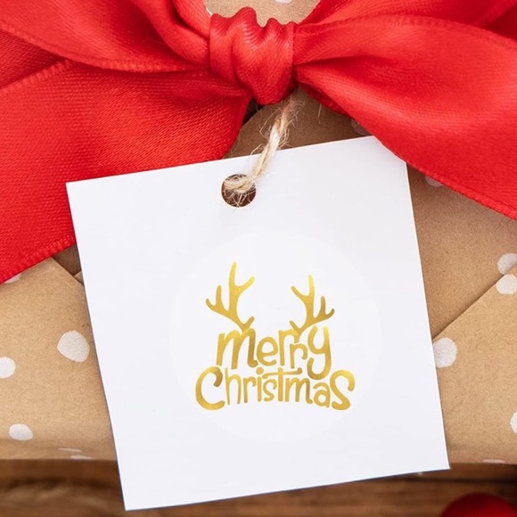 NEW! 🎉50 CLEAR gold foil Holiday stickers- 6 Designs- Clear stickers - Picture 8 of 8